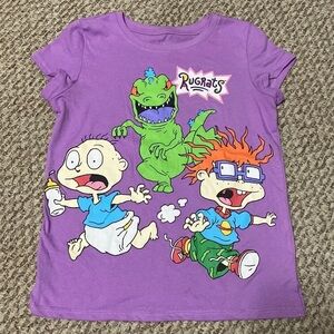 Nickelodeon Rugrats Purple Short Sleeve T-Shirt Size Medium (7/8)